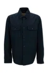 Woolrich Light Ramar Overshirt With Classic Collar In Black