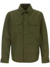 Woolrich Oversized Green Shirt With Press-stud Fastening In Animal Print