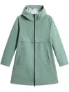 Woolrich Light Stretch Parka Coat In Green