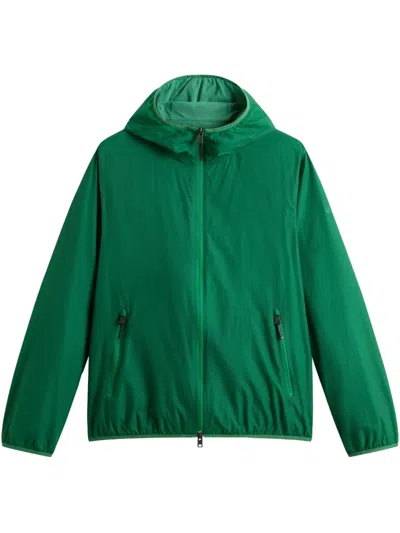 Woolrich Lightweight Hooded Jacket In Green
