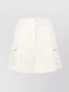 Woolrich Lightweight Linen Viscose Shorts Pockets In White