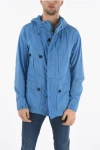 Woolrich Man Overcoat Pastel Blue Size M Polyamide