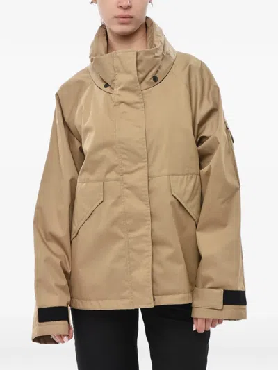 Woolrich Lily Removable-hood Jacket In Brown