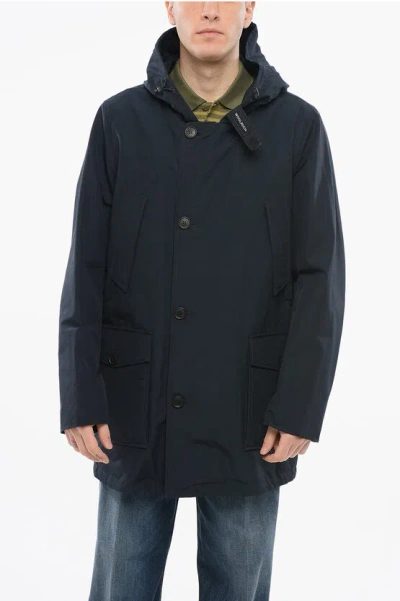 Woolrich Lined Lightweight Cotton Blend Utility Jacket In Black