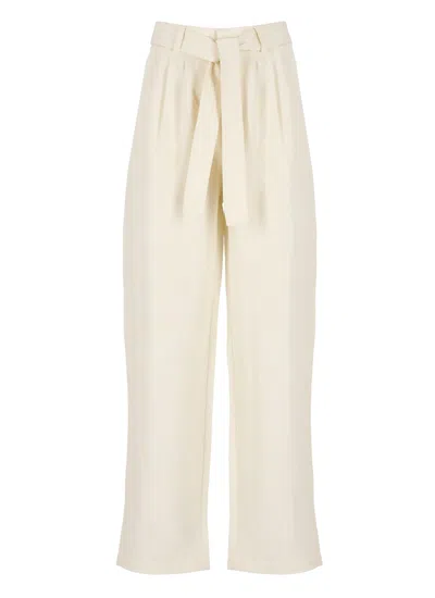 Woolrich Linen And Cotton Pants In Neutrals