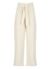 Woolrich Linen And Cotton Pants In Plaster White