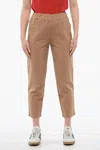 Woolrich Linen Blend Chinos Pants With Elastic Waistband In Brown