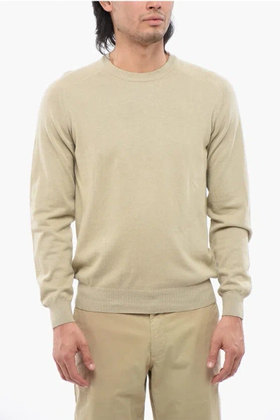 Woolrich Linen Blend Crewneck Jumper In Beige