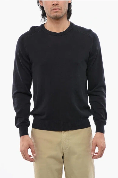 Woolrich Linen Blend Crewneck Sweater In Blue