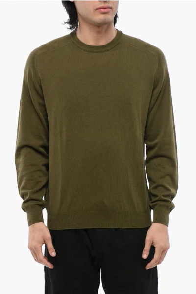 Woolrich Linen Blend Crewneck Sweater In Green