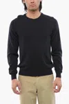 Woolrich Linen Blend Crewneck Sweater In Blue