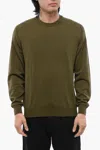 Woolrich Linen Blend Crewneck Sweater In Green
