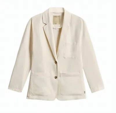 Woolrich Linen Blend Notch Lapels Single Blazer In Neutral