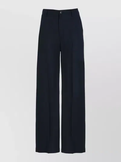 Woolrich Linen Blend Pants Wide Leg Belt Loops In Black