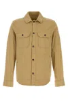 Woolrich Linen Blend Safari Overshirt Gd In Brown