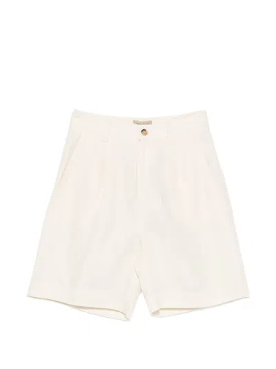 Woolrich Linen Blend Shorts In Sand