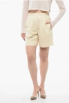 Woolrich Linen Blend Shorts With Elastic Waistband