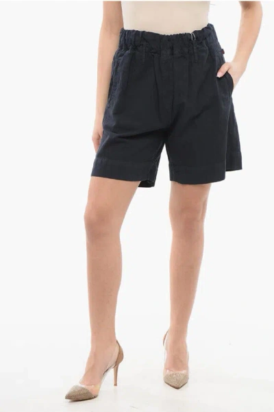 Woolrich Linen-blended Shorts In Black