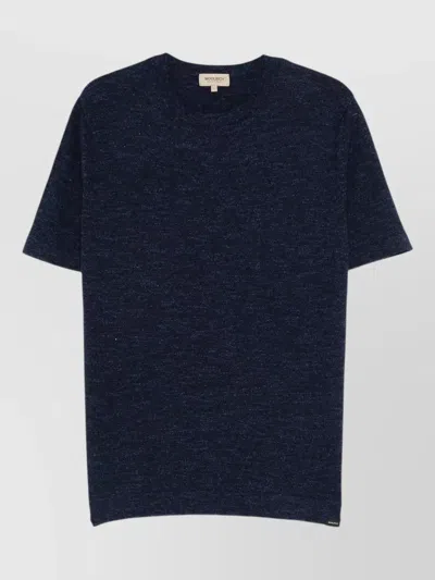 Woolrich Linen Cotton T Shirt Casual Round Neck In Blue