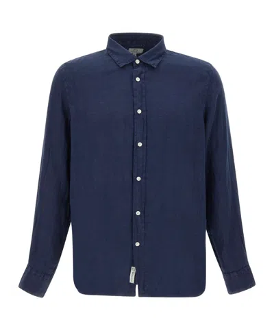 Woolrich Linen Shirt In Blue
