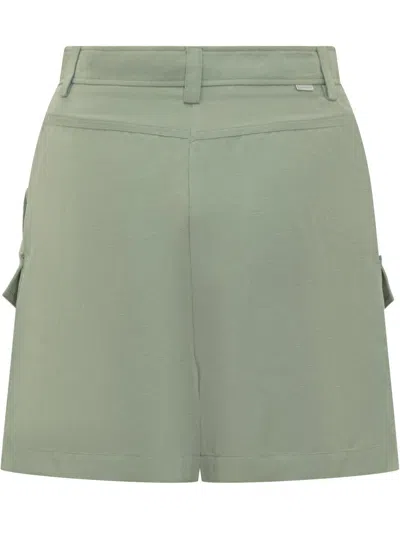 Woolrich Linen Shorts For Summer 2025 In Sage