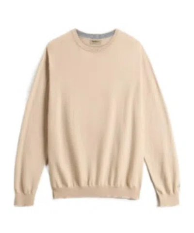 Woolrich Logo Cotton Crewneck In Neutral