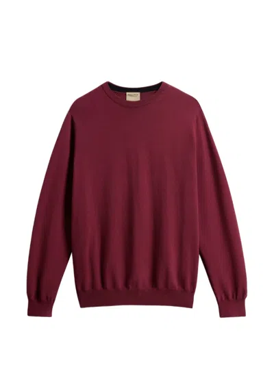 Woolrich Logo Cotton Crewneck Sweater In Brown