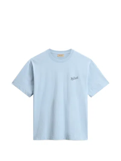 Woolrich Logo Cotton T-shirt In Blue