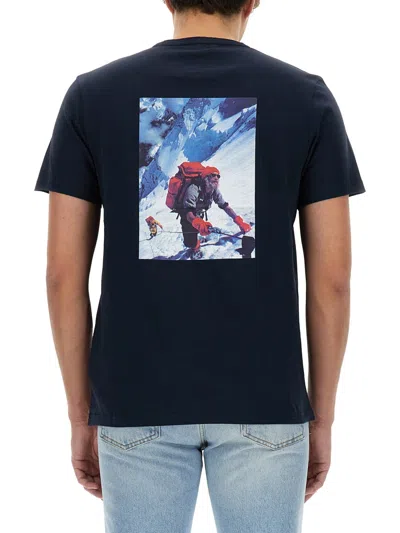 Woolrich Logo Cotton T-shirt In Blue