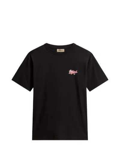 Woolrich Logo Crew-neck T-shirt In Black