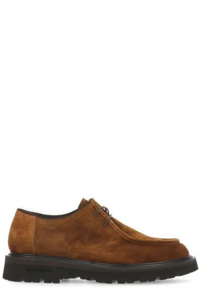 Woolrich Suede Leather Lace-up Shoes In Brown