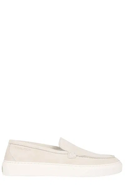 Woolrich Suede Leather Slip On Sneakers In White