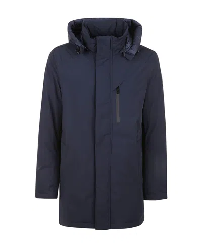 Woolrich Mountain Stretch Down Parka In Melton Blue