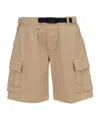 Woolrich Logo-detailed Belted Waist Cargo Shorts In Nude