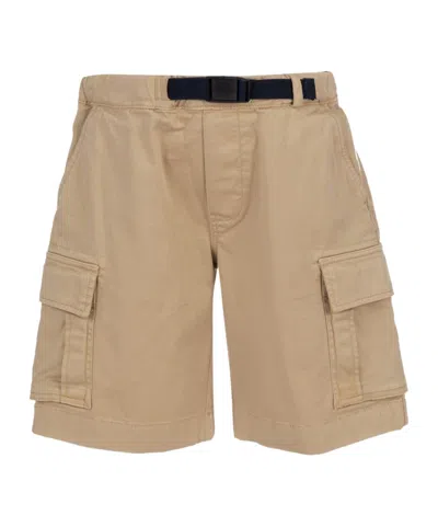 WOOLRICH WOOLRICH KIDS LOGO-DETAILED BELTED WAIST CARGO SHORTS