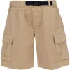 Woolrich Logo-detailed Belted Waist Cargo Shorts In Beige