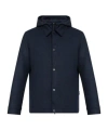 Woolrich Logo Detailed Hooded Jacket In Black