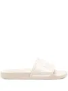 Woolrich Slide Sandal With Logo In Neutrals