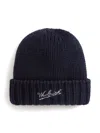 Woolrich Logo-embroidered Beanie In Blue