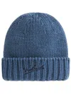Woolrich Logo-embroidered Beanie In Blue