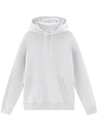 Woolrich Logo-embroidered Cotton Hoodie In Grey