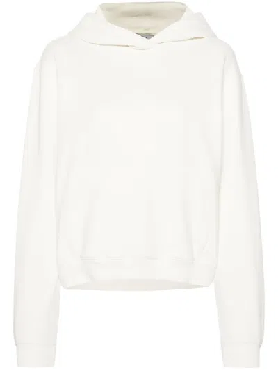 Woolrich Logo-embroidered Cotton Hoodie In White