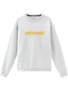 Woolrich Logo-embroidered Cotton Sweatshirt In Grey