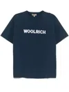 Woolrich Logo Embroidered Crewneck T-shirt In Blue