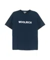 Woolrich Logo Embroidered Crewneck T-shirt In Blue