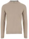 Woolrich Logo Embroidered Crewneck Jumper In Beige