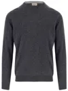 Woolrich Logo Embroidered Crewneck Jumper In Charcoal
