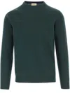 Woolrich Crew Neck Knit Texture Raglan Sweater In Ponderosa Pine