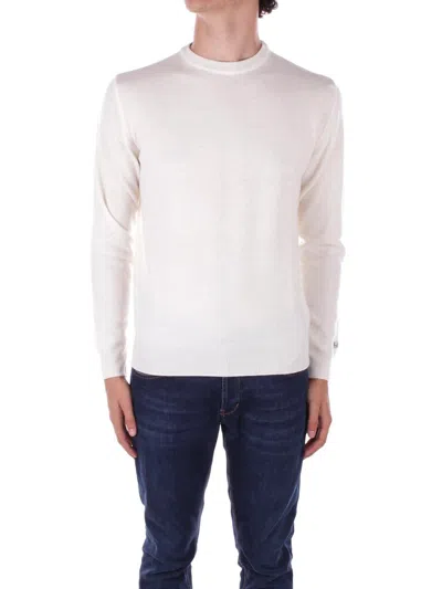 Woolrich Logo Embroidered Crewneck Jumper In Beige Chiari E Naturali