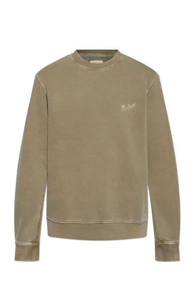 Woolrich Logo Embroidered Crewneck Sweatshirt In Green